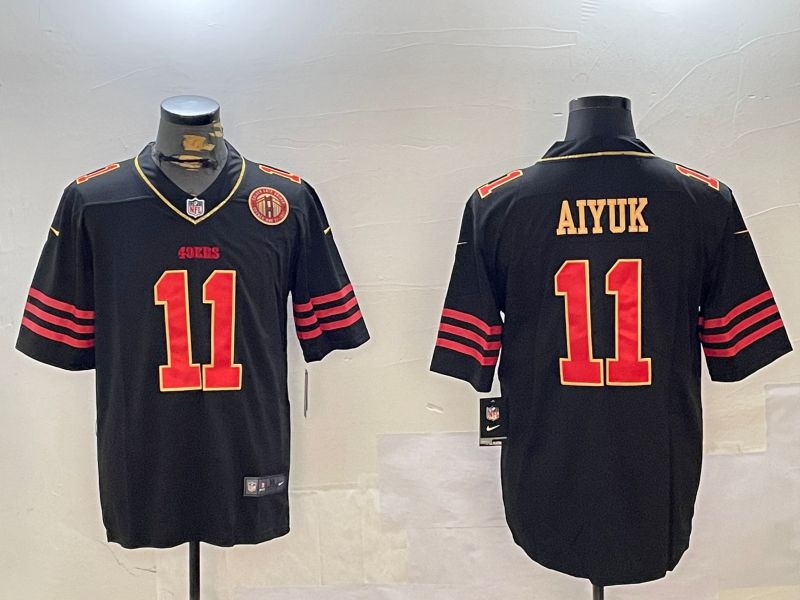 Men San Francisco 49ers 11 Aiyuk Black Gold 2024 Nike Limited NFL Jersey style 12304